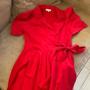 Elegant Red Wrap Dress